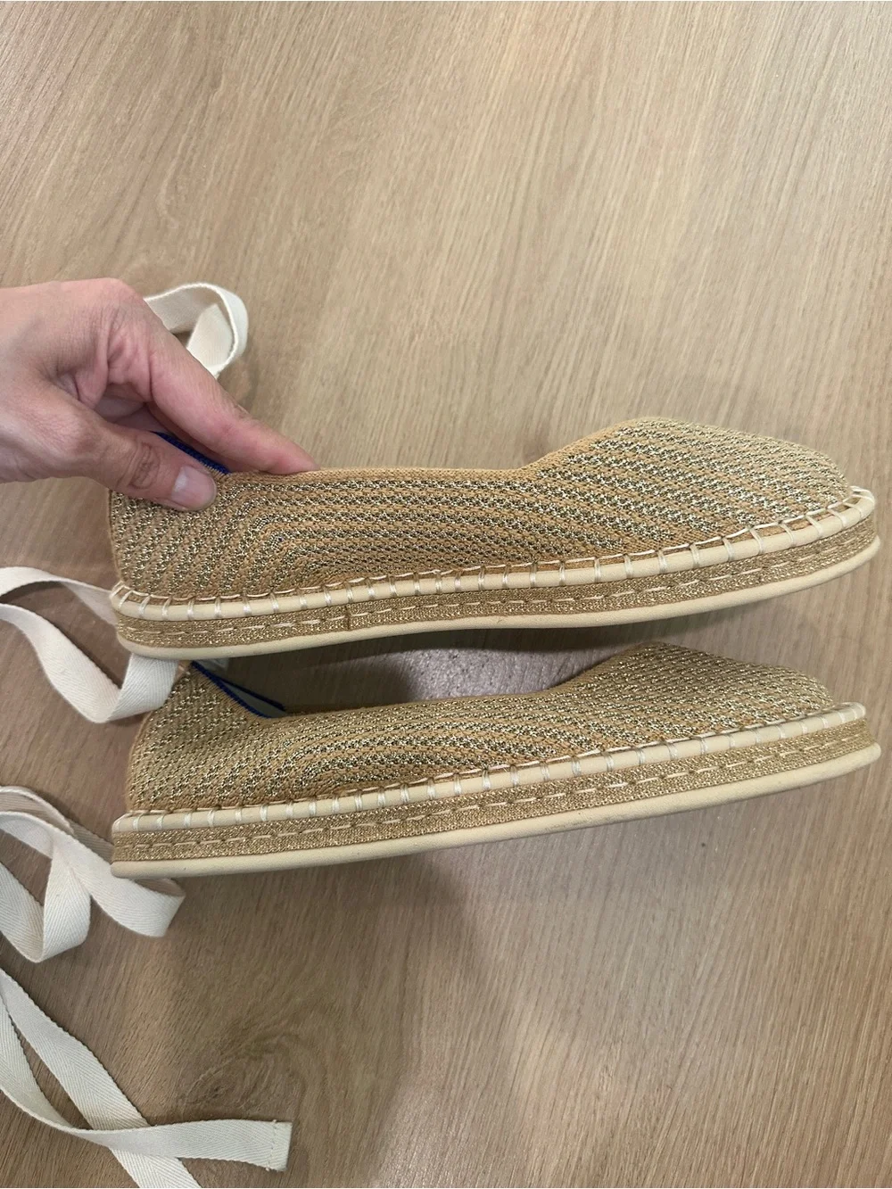 Rothy’s The Espadrille Gold Stripe